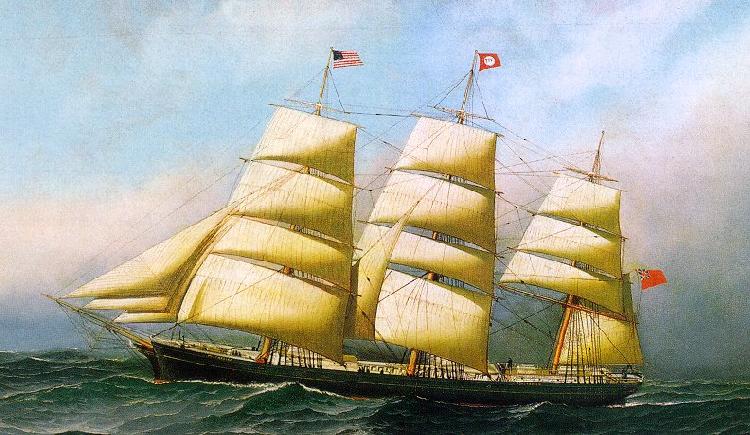 Antonio Jacobsen The British Ship Polynesian China oil painting art